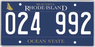 RI license plate 024992