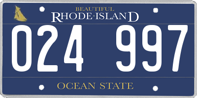 RI license plate 024997