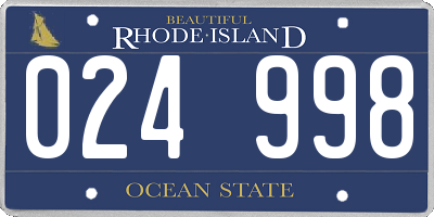 RI license plate 024998