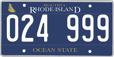 RI license plate 024999
