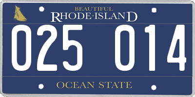 RI license plate 025014