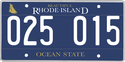 RI license plate 025015