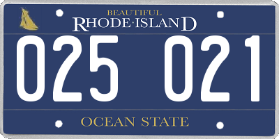 RI license plate 025021