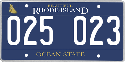 RI license plate 025023
