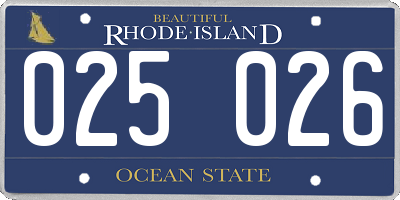 RI license plate 025026