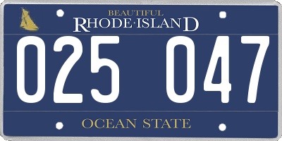 RI license plate 025047