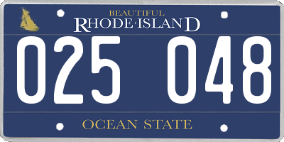 RI license plate 025048