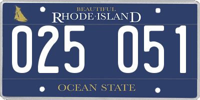 RI license plate 025051