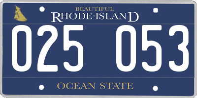 RI license plate 025053