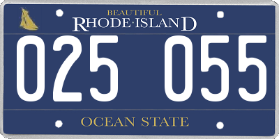 RI license plate 025055