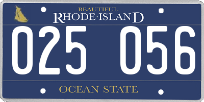 RI license plate 025056