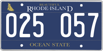 RI license plate 025057