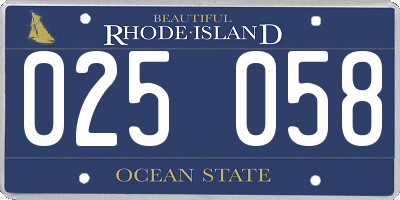 RI license plate 025058