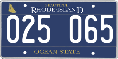 RI license plate 025065