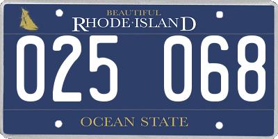 RI license plate 025068