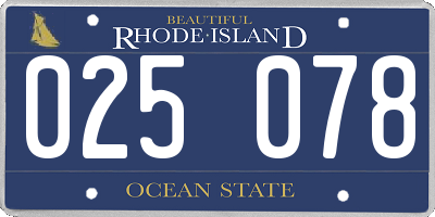 RI license plate 025078