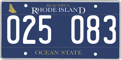 RI license plate 025083