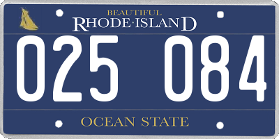 RI license plate 025084