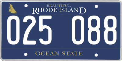 RI license plate 025088