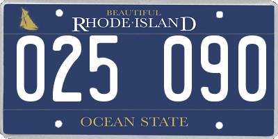 RI license plate 025090