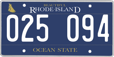 RI license plate 025094