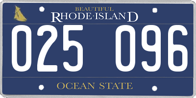 RI license plate 025096