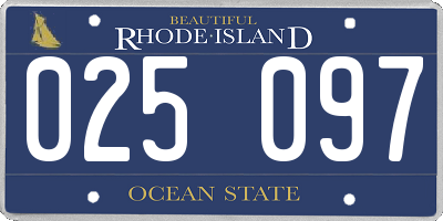 RI license plate 025097