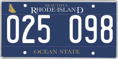 RI license plate 025098