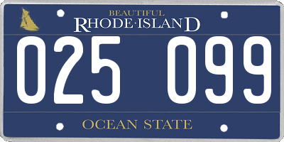 RI license plate 025099