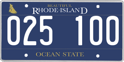 RI license plate 025100