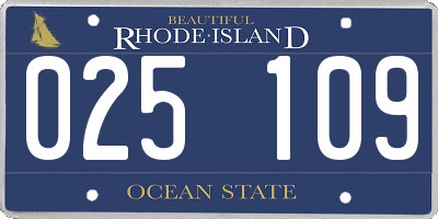 RI license plate 025109