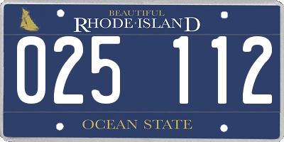 RI license plate 025112