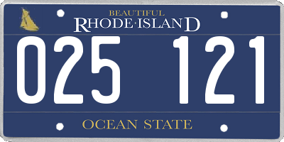 RI license plate 025121