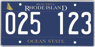 RI license plate 025123