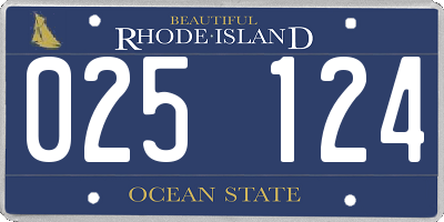 RI license plate 025124