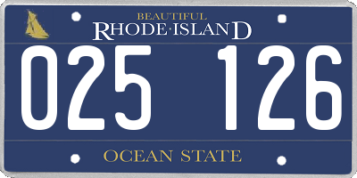 RI license plate 025126