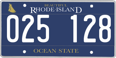RI license plate 025128