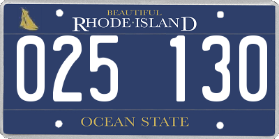 RI license plate 025130