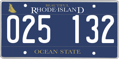RI license plate 025132