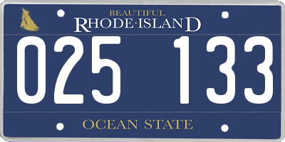 RI license plate 025133