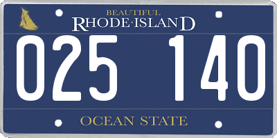 RI license plate 025140