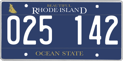 RI license plate 025142