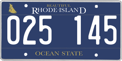 RI license plate 025145