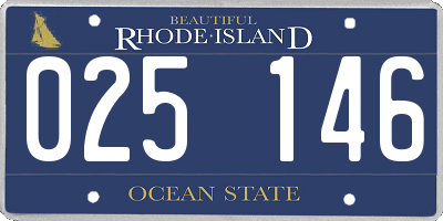 RI license plate 025146