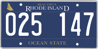 RI license plate 025147