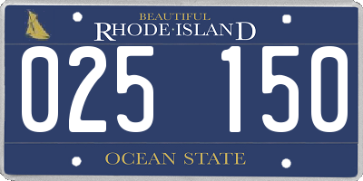 RI license plate 025150