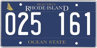 RI license plate 025161