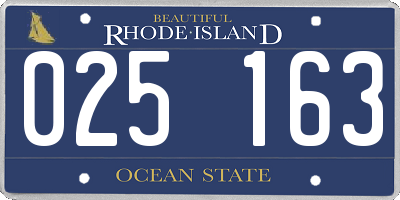 RI license plate 025163