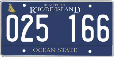 RI license plate 025166