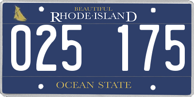 RI license plate 025175